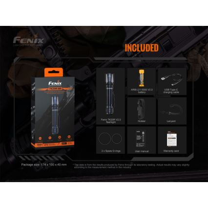 Fenix TK20RV20 - Lanterna LED táctica recarregável LED/USB IP68 3000 lm 48 h
