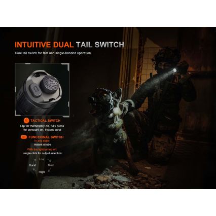 Fenix TK21RBLK - Lanterna recarregável LED regulável USB 6000 mAh IP68 3600 lm 72,5 h preta