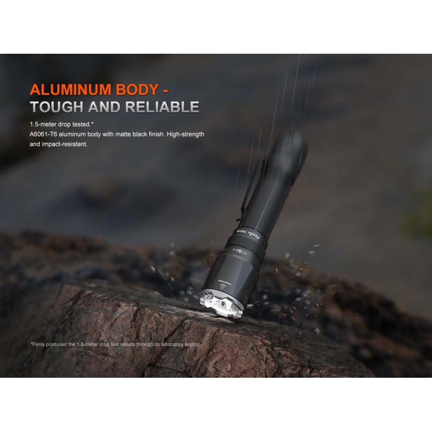 Fenix TK21RBLK - Lanterna recarregável LED regulável USB 6000 mAh IP68 3600 lm 72,5 h preta