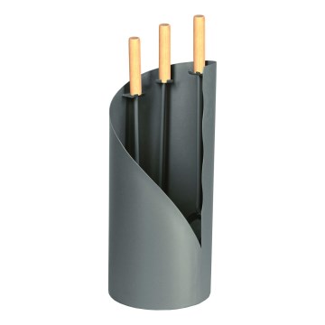 Ferramentas para a lareira 4 unid. antracite/abeto