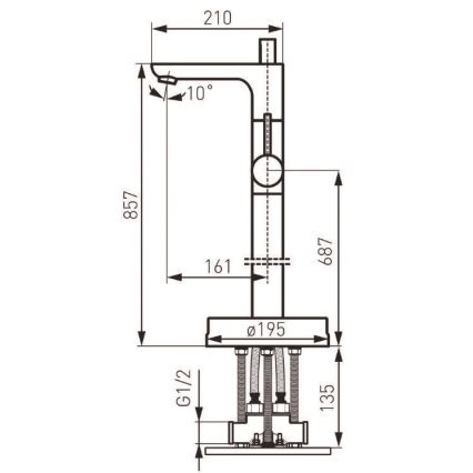FERRO - Conjunto de banheira independente com misturadora FIESTA, cromo brilhante