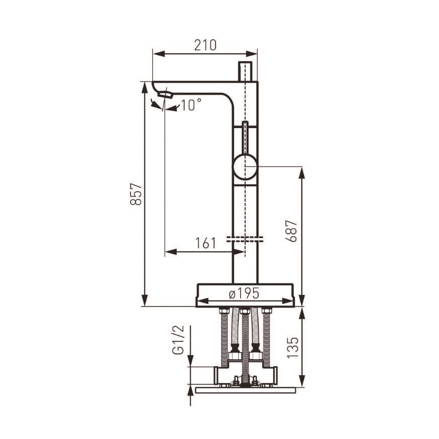 FERRO - Conjunto de banheira independente com misturadora FIESTA, cromo brilhante
