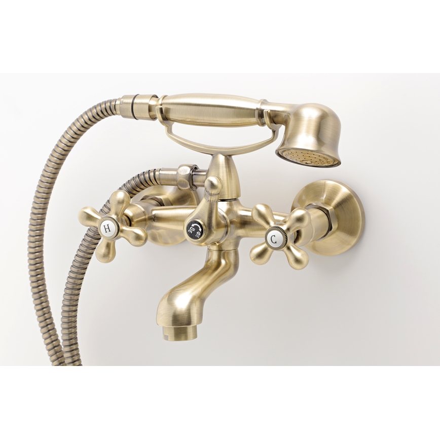FERRO - Conjunto para banheira com misturador ANTICA RETRO, acabamento bronze