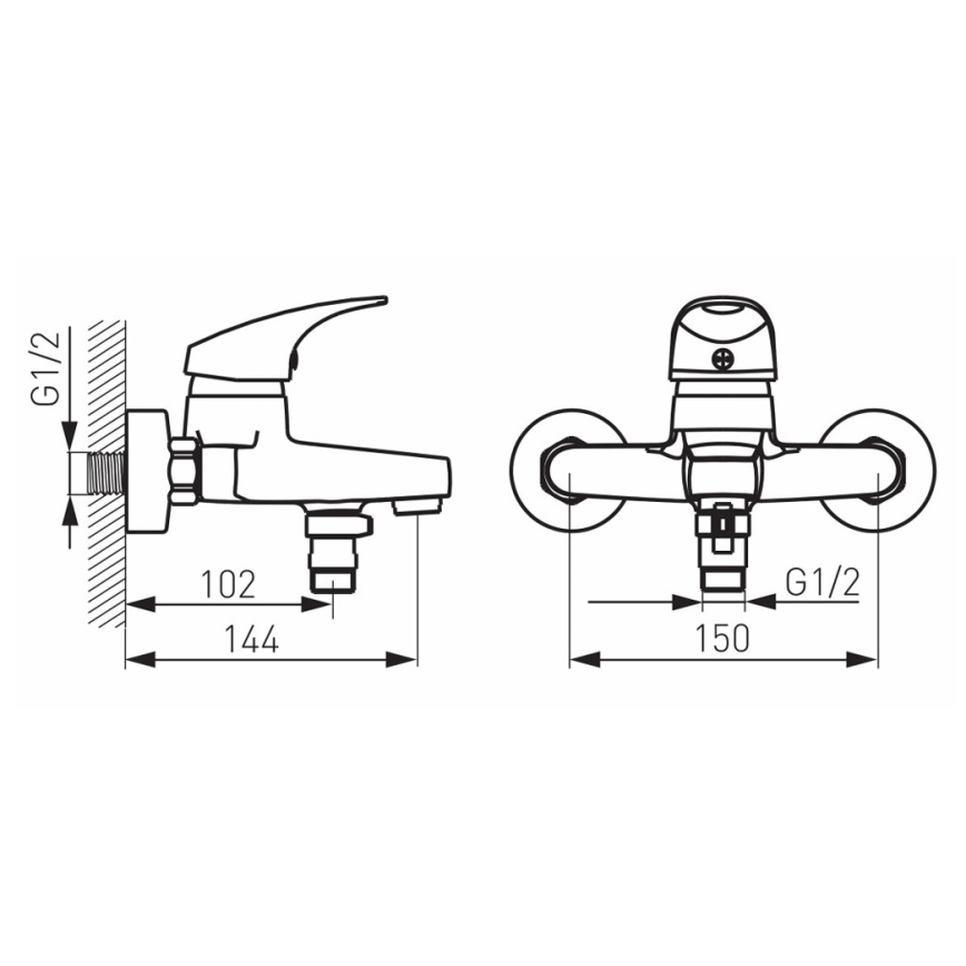 FERRO - Misturador de banheira ONE cromado brilhante