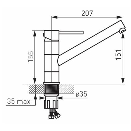 FERRO - Misturador de cozinha FIESTA cromado brilhante