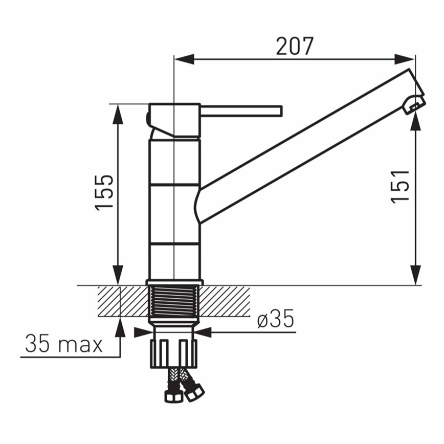 FERRO - Misturador de cozinha FIESTA cromado brilhante