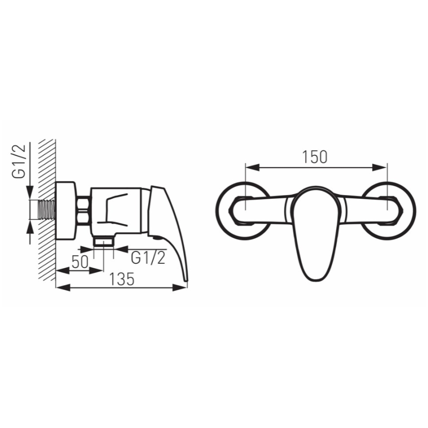 FERRO - Misturador de duche ONE cromado brilhante