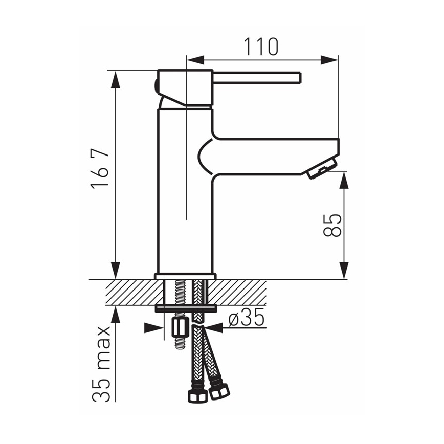 FERRO - Misturador para lavatório + válvula de escoamento FIESTA cromo brilhante
