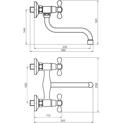 FERRO - Torneira ANTICA para lava-loiça/lavatório, bronze