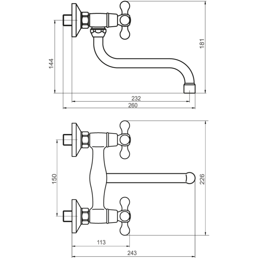 FERRO - Torneira ANTICA para lava-loiça/lavatório, bronze