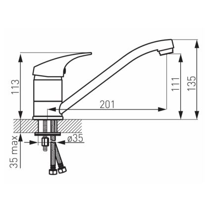 FERRO - Torneira de cozinha ONE cromado brilhante