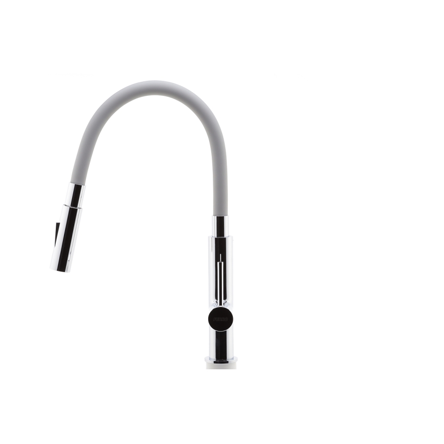 FERRO - Torneira para lava-loiça com braço flexível cromado brilhante/cinzento
