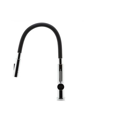 FERRO - Torneira para lava-loiça com braço flexível cromado brilhante/preto