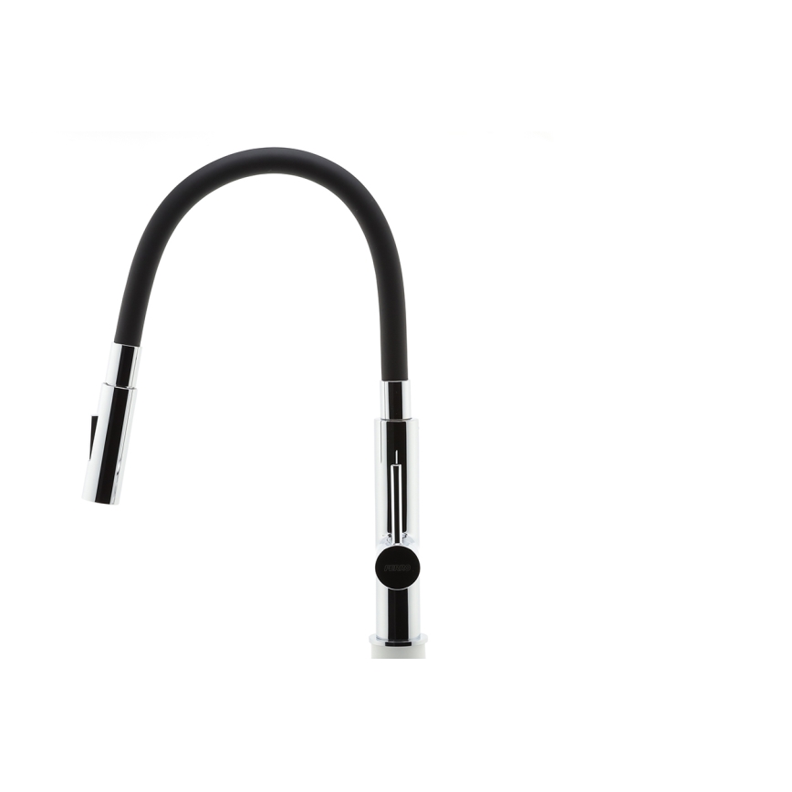 FERRO - Torneira para lava-loiça com braço flexível cromado brilhante/preto