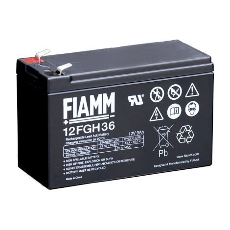 Fiamm 12FGH36 - Acumulador de chumbo-ácido 12V/9Ah/faston 6,3mm