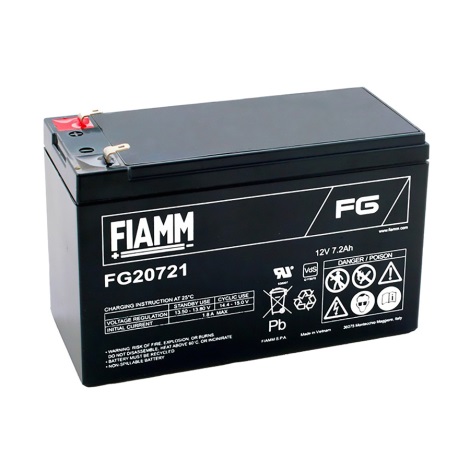Fiamm FG20721 - Acumulador de chumbo-ácido 12V/7,2Ah/faston 4,7mm