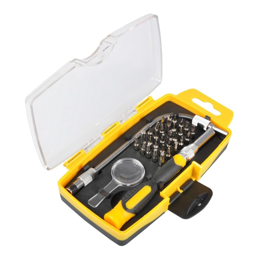 Fieldmann - Chave de fendas, bits + lupa 33 pcs