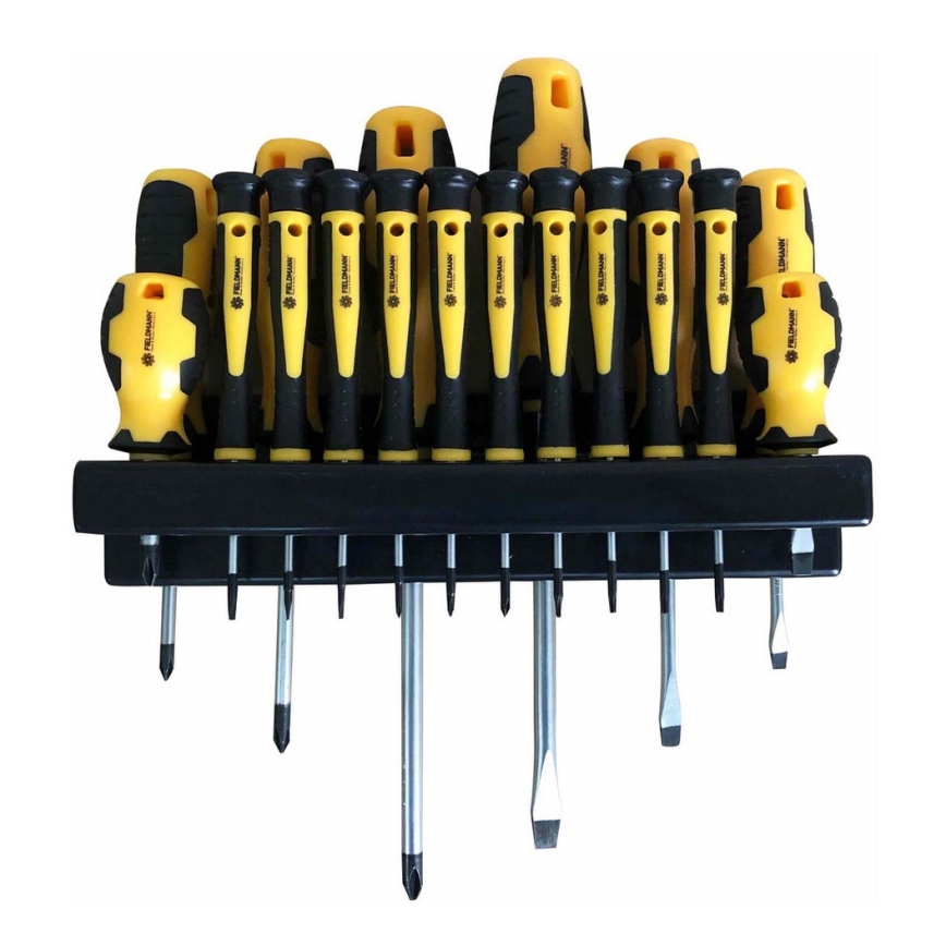 Fieldmann - Conjunto de chaves de fendas com suporte 18 pcs