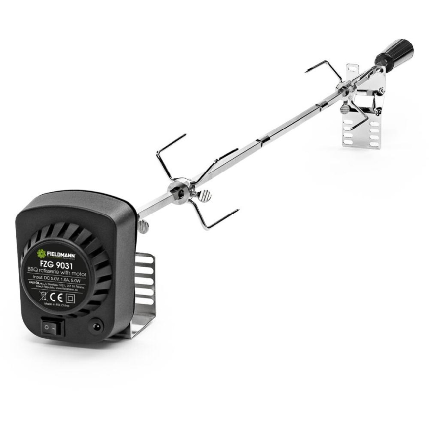 Fieldmann - Espeto rotativo com motor 230 V em aço inoxidável
