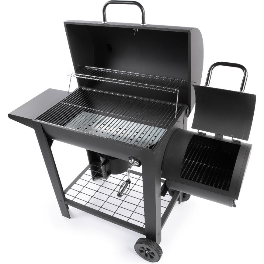 Fieldmann - Grelhador a carvão com fumeiro preto