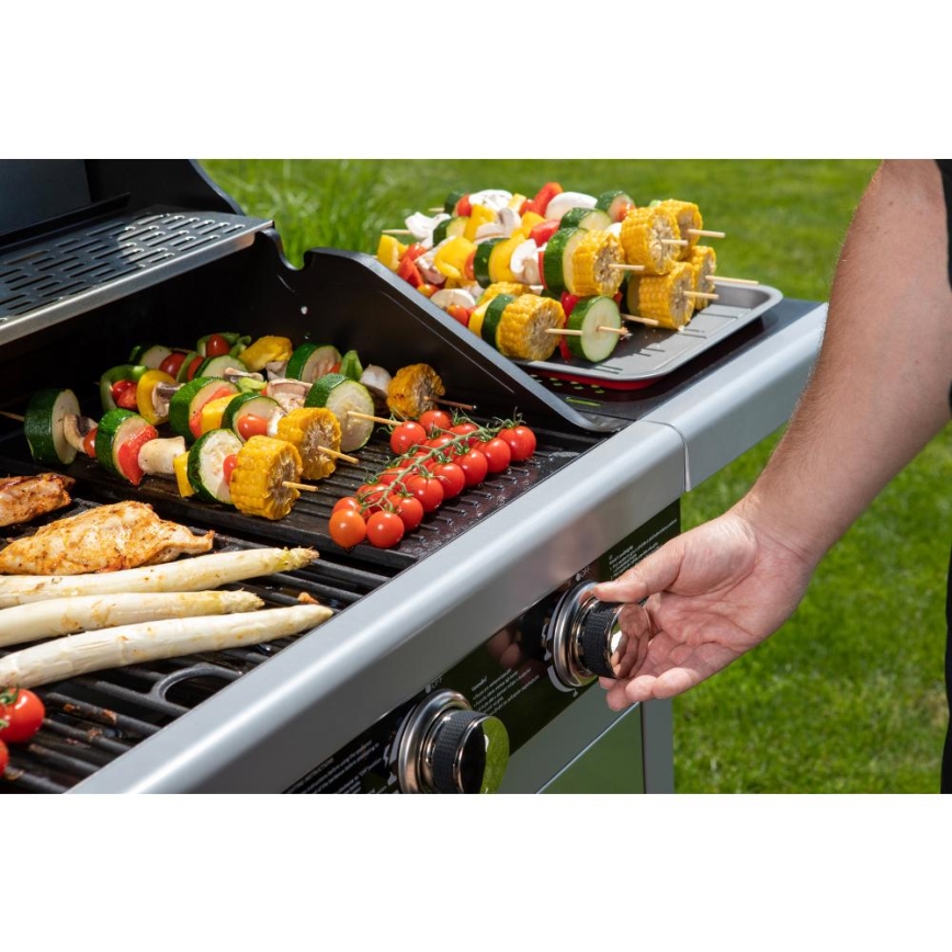 Fieldmann - Grelhador a gás 3 queimadores cromo mate