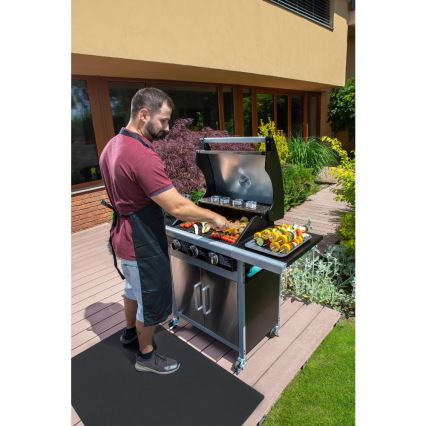 Fieldmann - Grelhador a gás 3 queimadores cromo mate