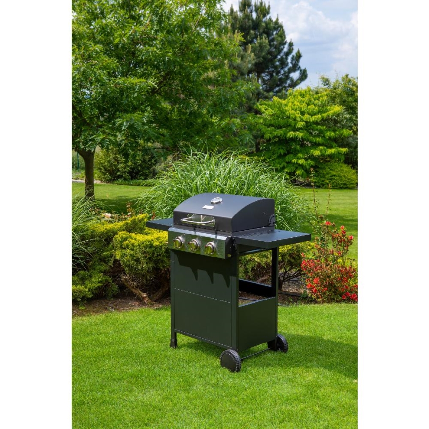 Fieldmann - Grelhador a gás 3 queimadores preto