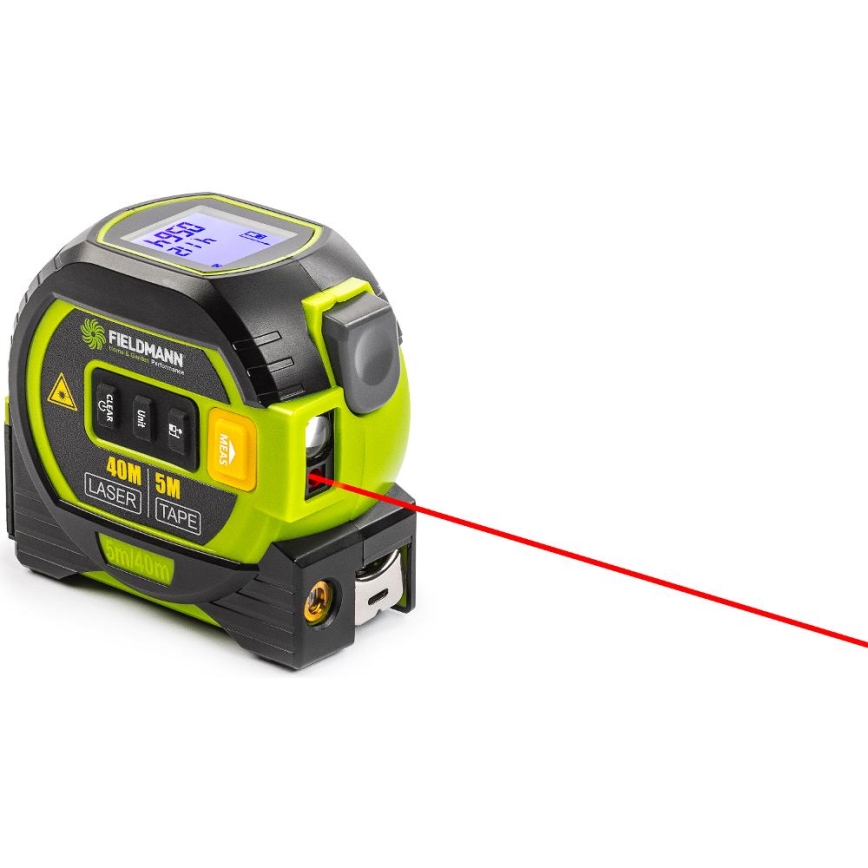 Fieldmann - Medidor de distâncias a laser com ecrã LED e medidor de precisão 2xAA