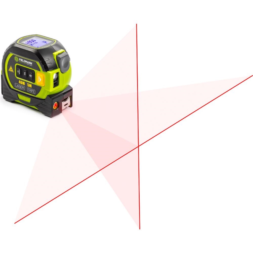 Fieldmann - Medidor de distâncias a laser com ecrã LED e medidor de precisão 2xAA