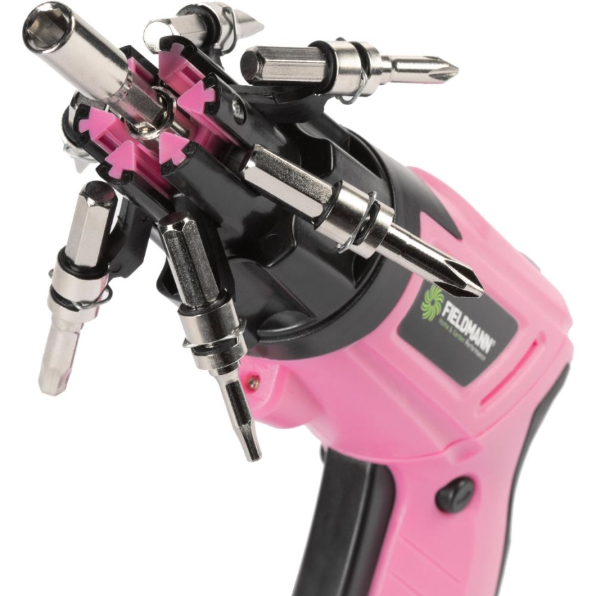Fieldmann - Parafusadeira a bateria 3,6V 1300 mAh rosa