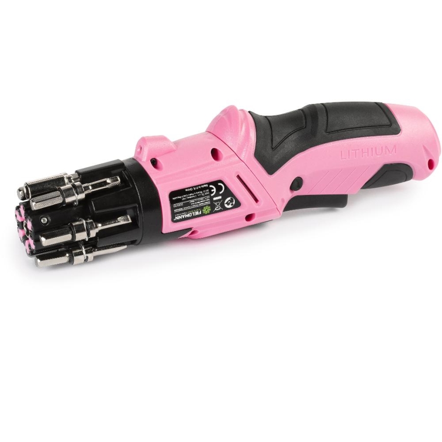 Fieldmann - Parafusadeira a bateria 3,6V 1300 mAh rosa