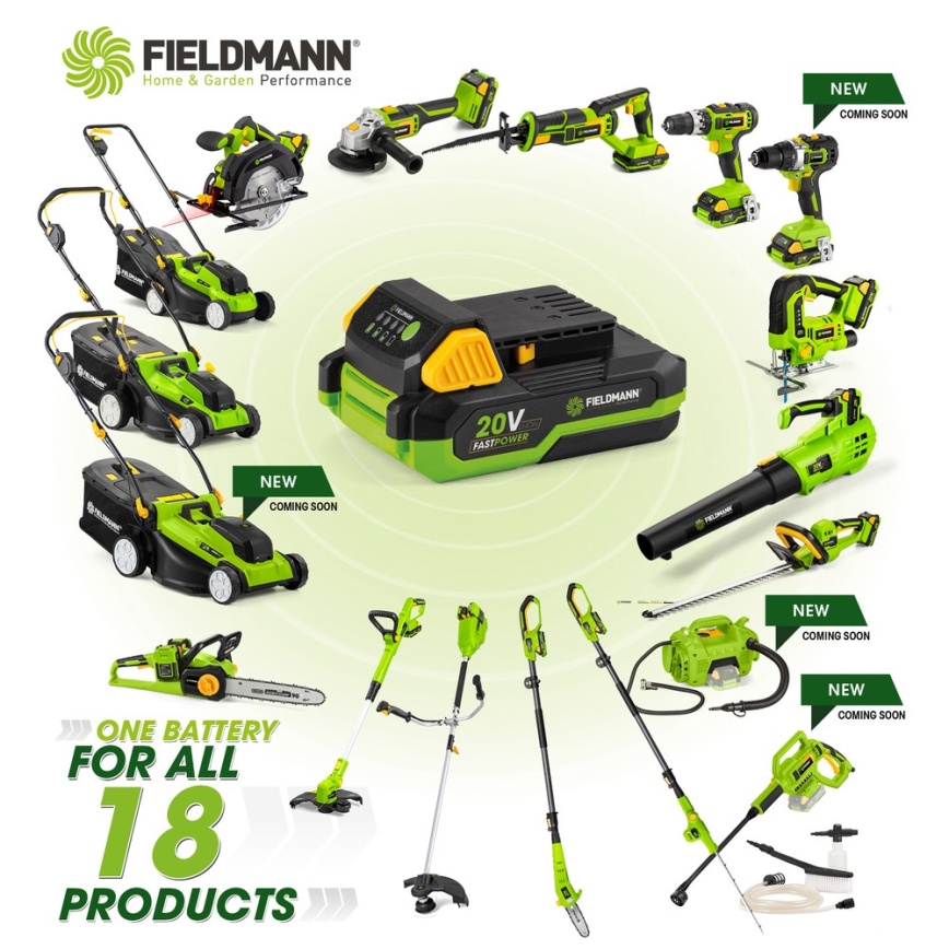 Fieldmann - Soprador de jardim a bateria 20V