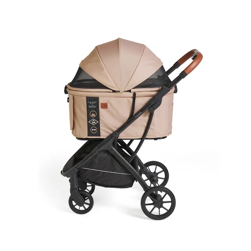 Fikago - Carrinho de passeio para cães e gatos AGILE HUGGY bege