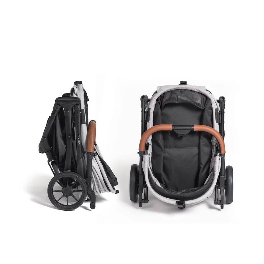 Fikago - Carrinho de passeio para cães e gatos AGILE HUGGY bege