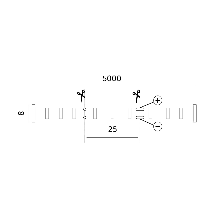 Fita LED LED/50W/12V 5 m 3000K IP65