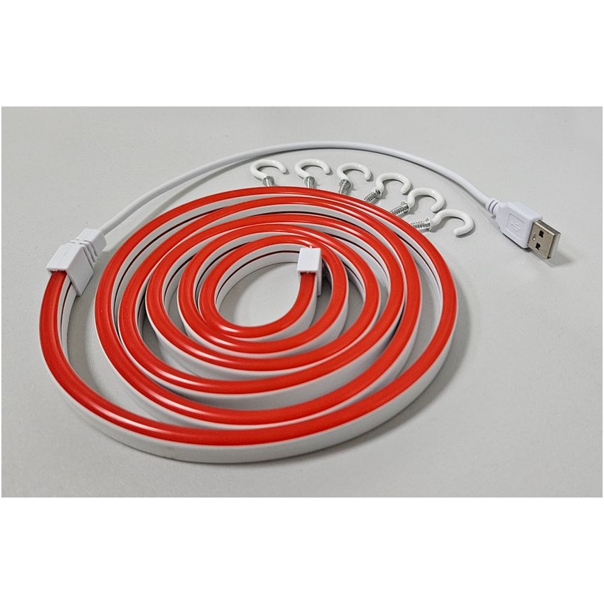 Fita LED Flexível NEON LED/5V USB 1,8 m vermelho