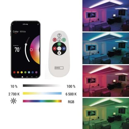 Fita LED RGB+CCT Regulável GOSMART LED/21W/230V 5 m 2700-6500K IP44 Wi-Fi + controlo remoto