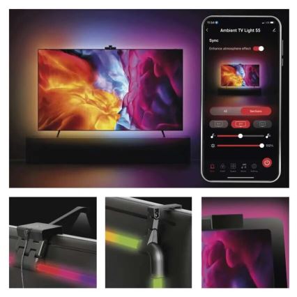 Fita LED RGBIC com regulação para TV GoSmart LED/24W/230V 55“