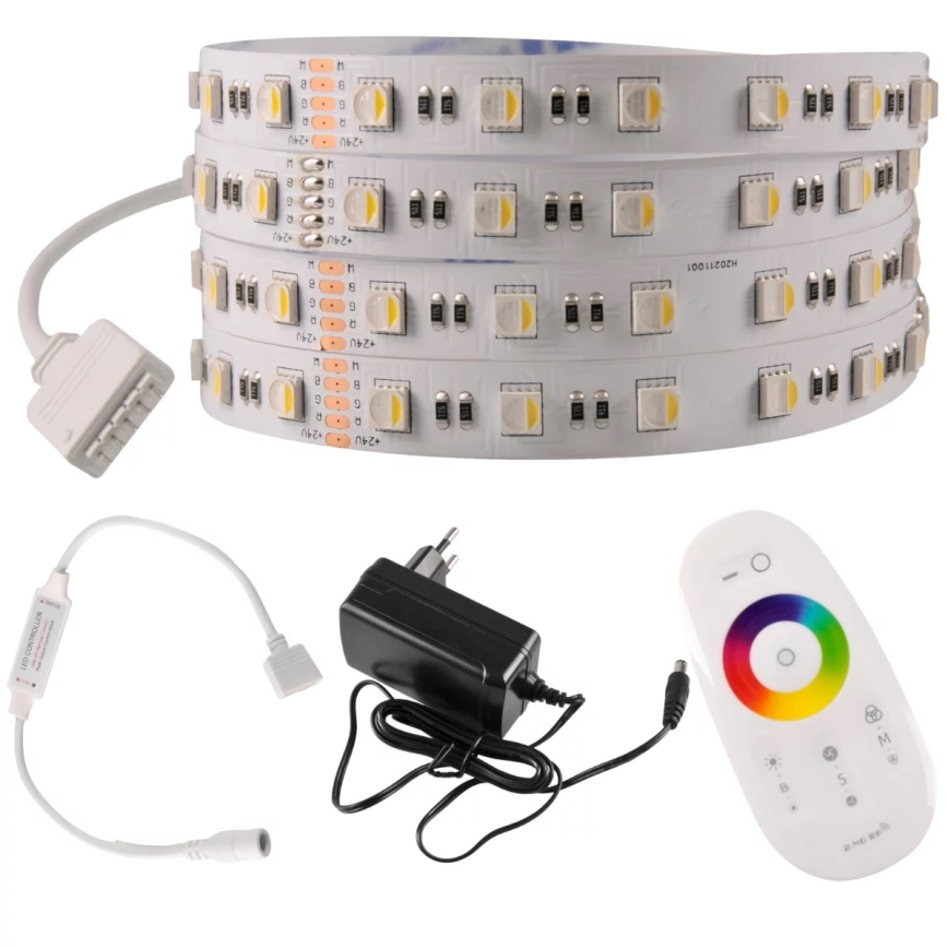 Fita LED RGBW regulável 3m LED/22W/24/230V + comando à distância