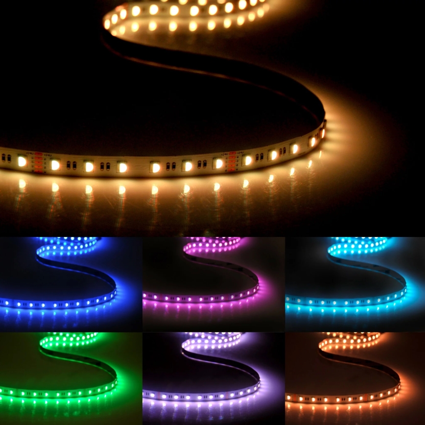 Fita LED RGBW regulável 3m LED/22W/24/230V + comando à distância