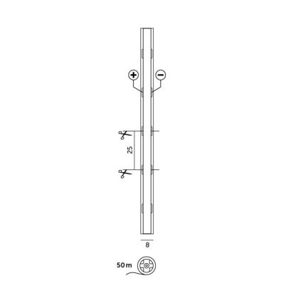 Fita LED TRAMO LED/500W/12V 50m 3000K