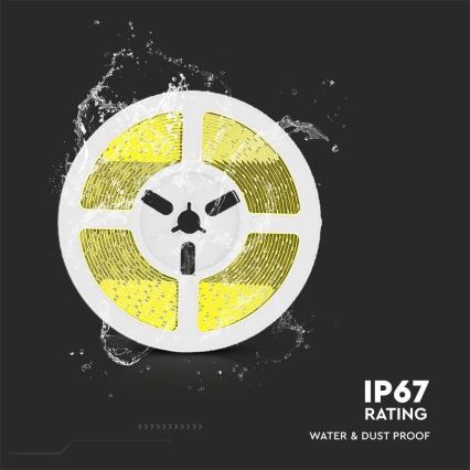 Fita LED solar regulável LED/1,2W/3,7V 3000K IP67 1500 mAh 5m + controlo remoto