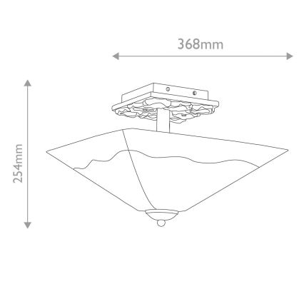 Flambeau STAR-F-S-DG - Candeeiro de teto STAR 2xE27/40W/230V, acabamento em cobre