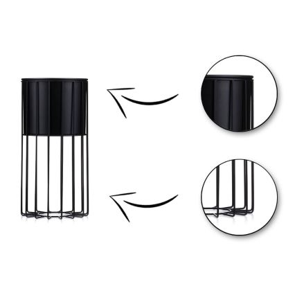 Floreira de metal LOFT 42x20 cm preto