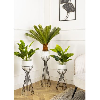 Floreira de metal LOFT 46x20 cm preto/branco