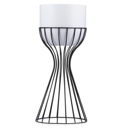 Floreira de metal LOFT 46x20 cm preto/branco