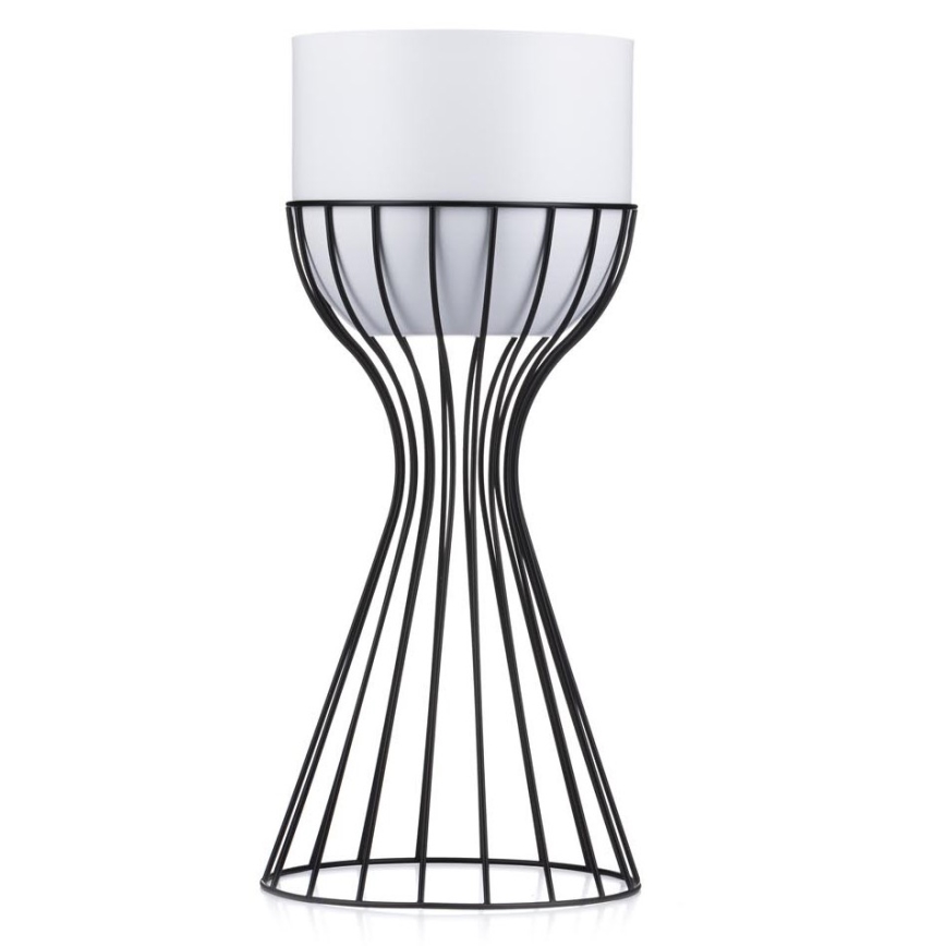 Floreira de metal LOFT 46x20 cm preto/branco