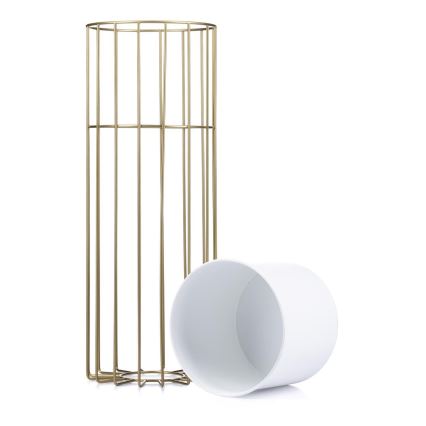 Floreira de metal LOFT 55x20 cm dourada/branco