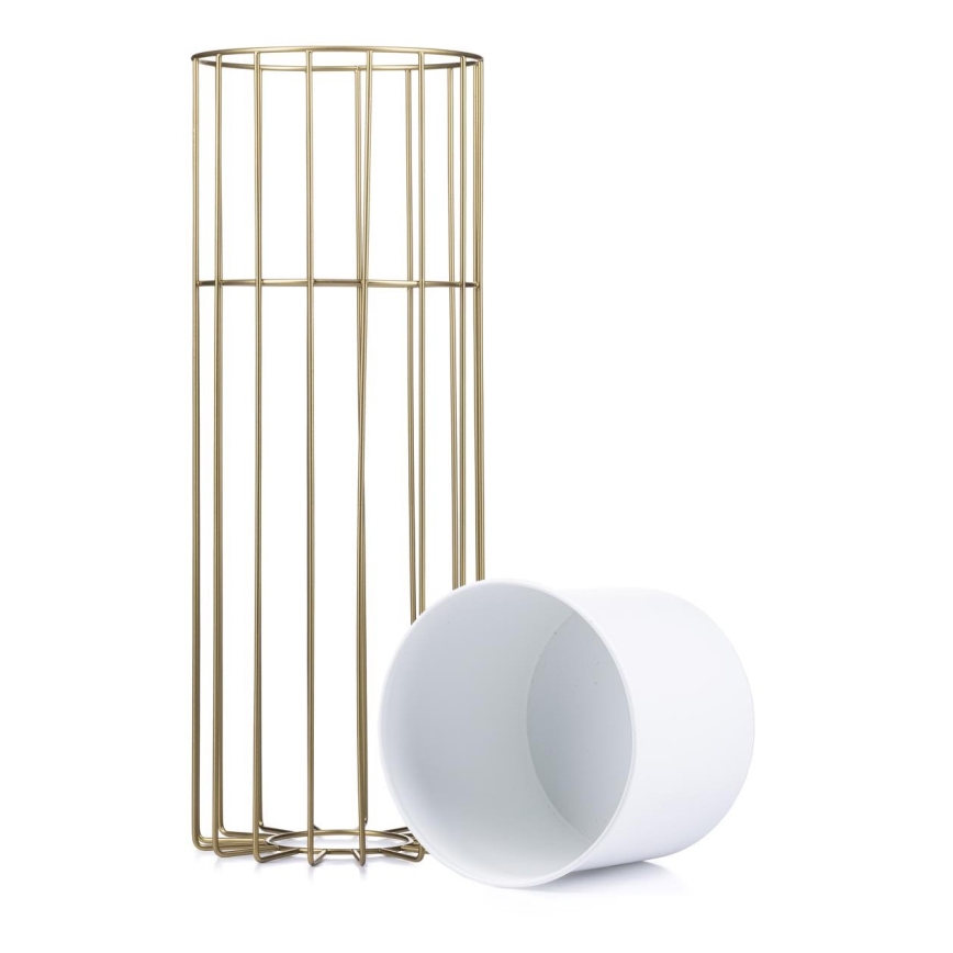 Floreira de metal LOFT 55x20 cm dourada/branco