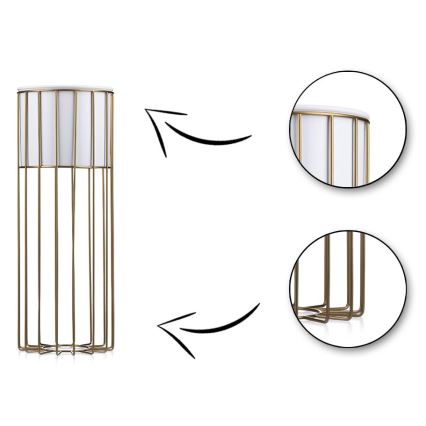 Floreira de metal LOFT 55x20 cm dourada/branco